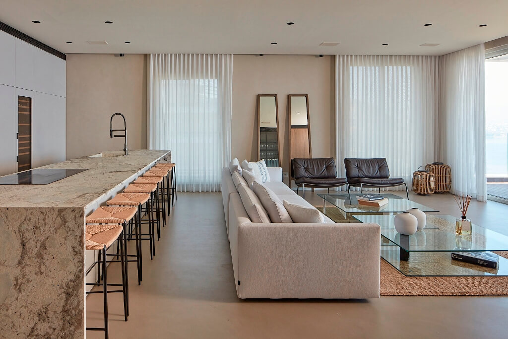 סלון מודרני יוקרתי – שלומית זלדמן אדריכלות ועיצוב פנים.